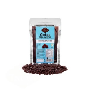 GOTAS DE CHOCOLATE ZERO AÇUCAR 56% CACAU USO CULINÁRIO 180G