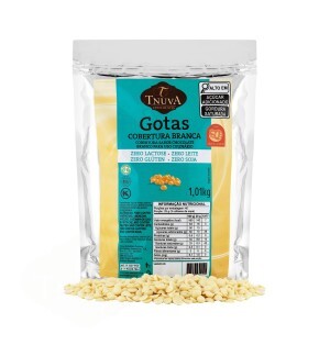 GOTAS COBERTURA SABOR CHOCOLATE BRANCO USO CULINÁRIO 1,01KG 